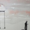 CROSSING THE FLAG, watercolor on paper, 20 x 10 cm, 2017 thumbnail