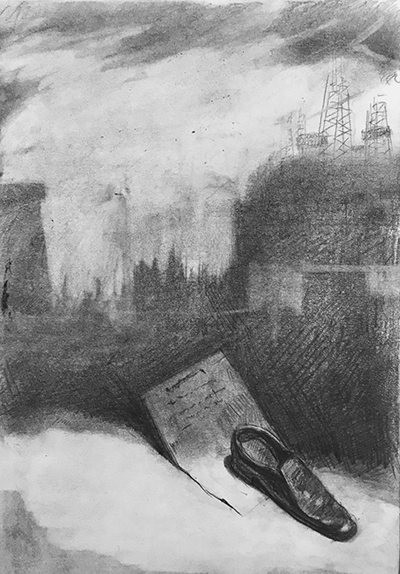 THE MESSAGE, 21 X 15 cm, pencil on paper, 2020