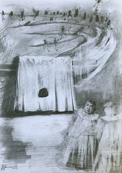 OUT OF HEAVEN, 2020, pencil on paper, 21 x 15 cm